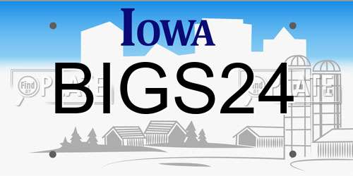 BIGS24 Iowa License Plate