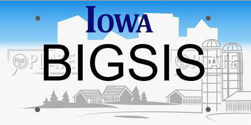 BIGSIS Iowa License Plate