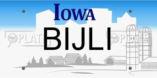 BIJLI Iowa License Plate