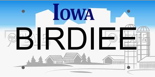 BIRDIEE Iowa License Plate