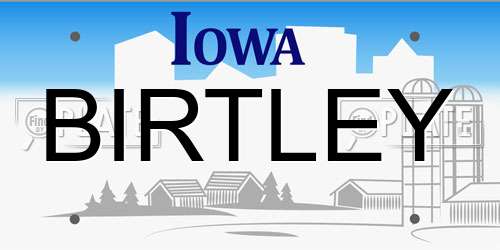 BIRTLEY Iowa License Plate