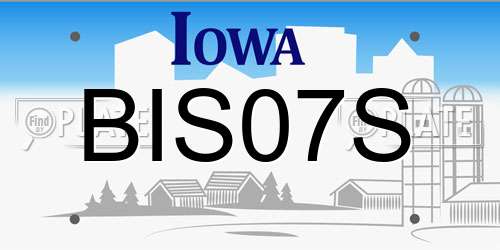 BIS07S Iowa License Plate