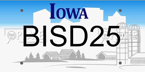 BISD25 Iowa License Plate