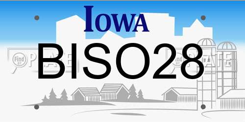 BISO28 Iowa License Plate