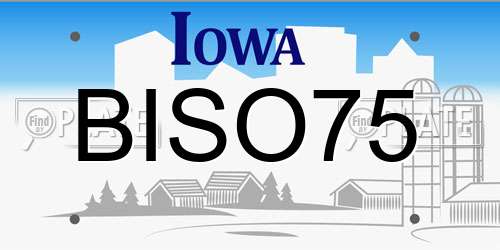 BISO75 Iowa License Plate
