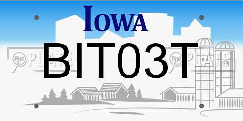BIT03T Iowa License Plate