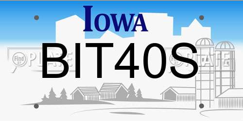 BIT40S Iowa License Plate