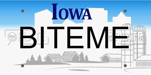 BITEME Iowa License Plate
