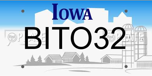 BITO32 Iowa License Plate