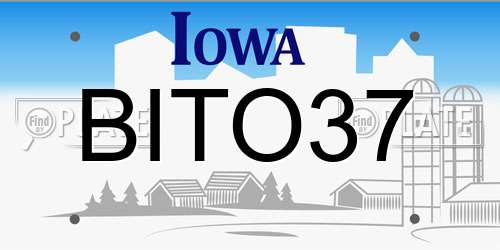 BITO37 Iowa License Plate