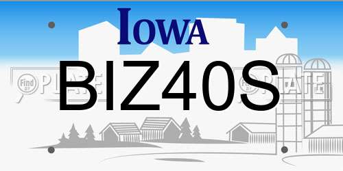BIZ40S Iowa License Plate