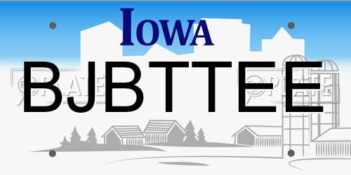 BJBTTEE Iowa License Plate