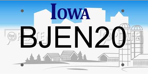 BJEN20 Iowa License Plate