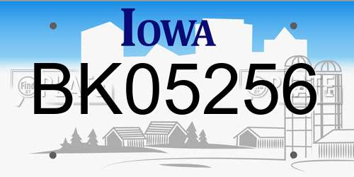 BK05256 Iowa License Plate