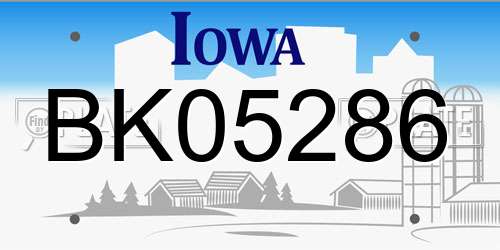 BK05286 Iowa License Plate