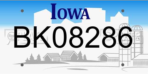 BK08286 Iowa License Plate