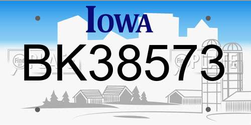 BK38573 Iowa License Plate