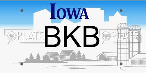 BKB Iowa License Plate
