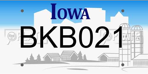 BKB021 Iowa License Plate