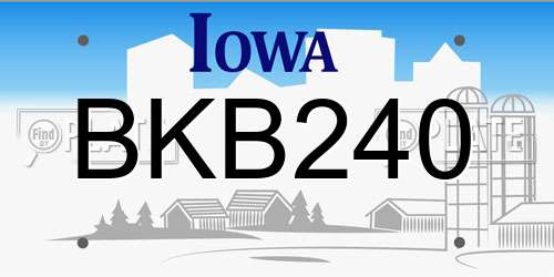 BKB240 Iowa License Plate