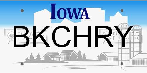 BKCHRY Iowa License Plate