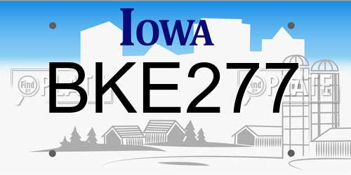 BKE277 Iowa License Plate