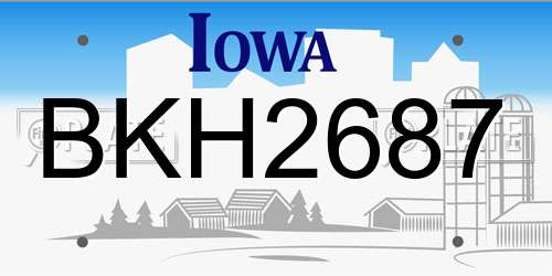 BKH2687 Iowa License Plate
