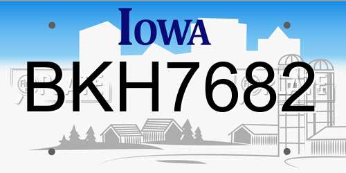 BKH7682 Iowa License Plate