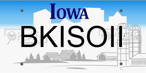 BKISOII Iowa License Plate