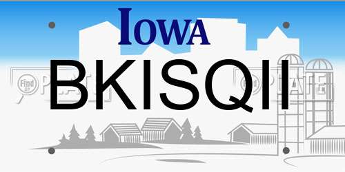 BKISQII Iowa License Plate