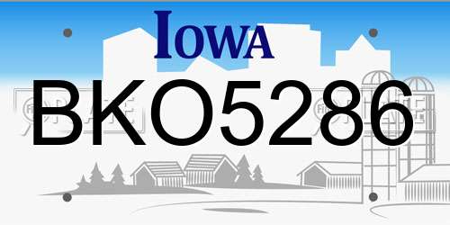 BKO5286 Iowa License Plate