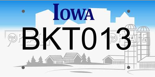 BKT013 Iowa License Plate
