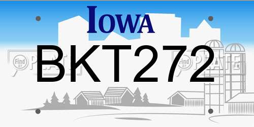 BKT272 Iowa License Plate
