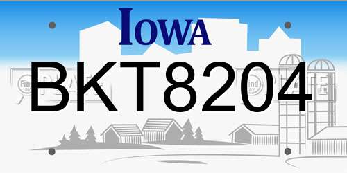 BKT8204 Iowa License Plate