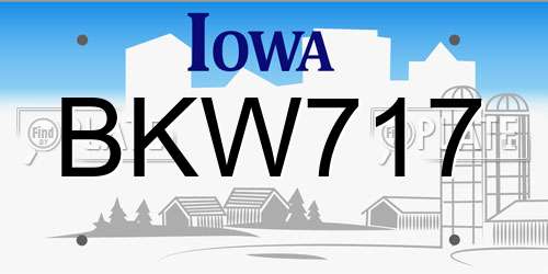 BKW717 Iowa License Plate