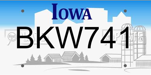 BKW741 Iowa License Plate