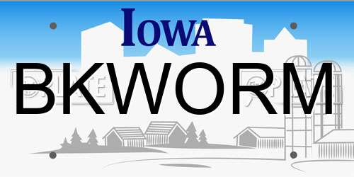 BKWORM Iowa License Plate