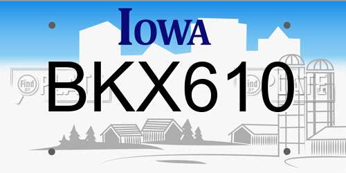 BKX610 Iowa License Plate