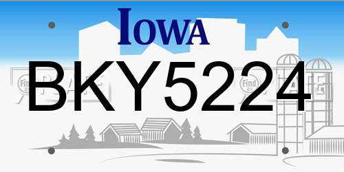 BKY5224 Iowa License Plate