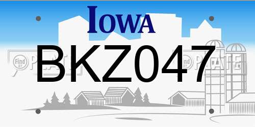 BKZ047 Iowa License Plate