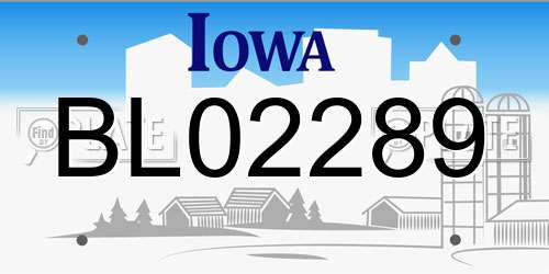 BL02289 Iowa License Plate