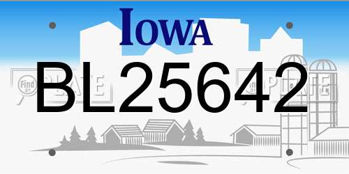 BL25642 Iowa License Plate