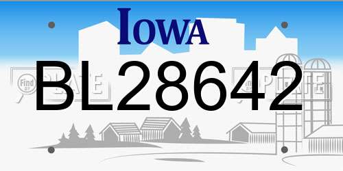 BL28642 Iowa License Plate