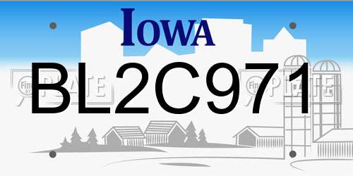 BL2C971 Iowa License Plate