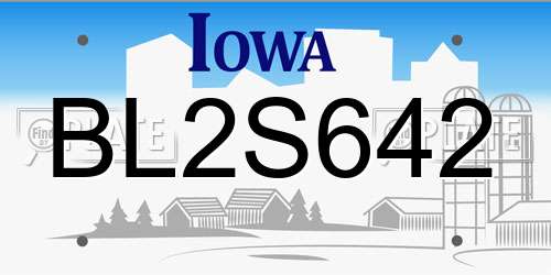 BL2S642 Iowa License Plate