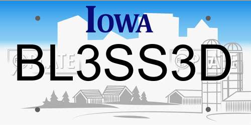 BL3SS3D Iowa License Plate