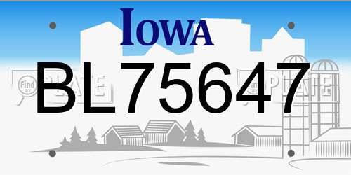 BL75647 Iowa License Plate