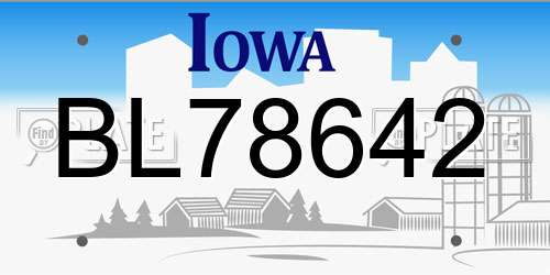 BL78642 Iowa License Plate