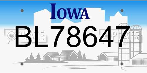 BL78647 Iowa License Plate