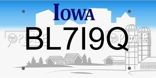 BL7I9Q Iowa License Plate